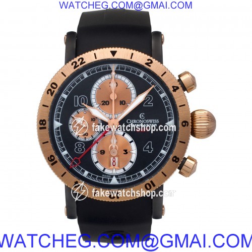Chronoswiss CH-7535RGST Timemaster GMT Automatic Male PVD steel 2