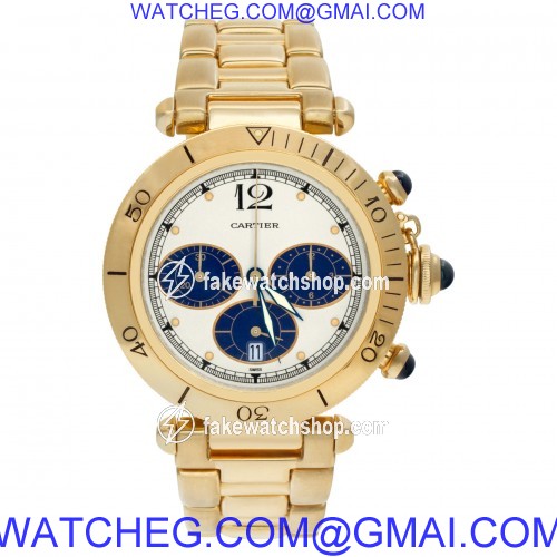 Cartier 30009 Pasha Quartz Male 18k yellow gold 2