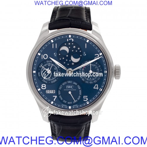 IWC iw503401 Portuguese Perpetual Automatic Male 18k White Gold 2