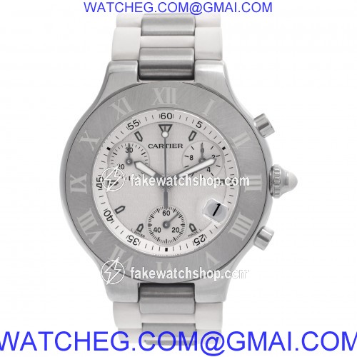 Cartier w10125U2 Chronoscaph 21 Quartz Unisex Stainless Steel 2