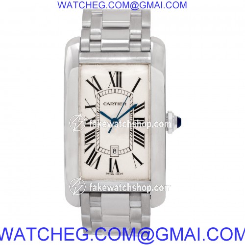 Cartier W2605511 Tank Americaine Automatic Unisex 18k White Gold 2