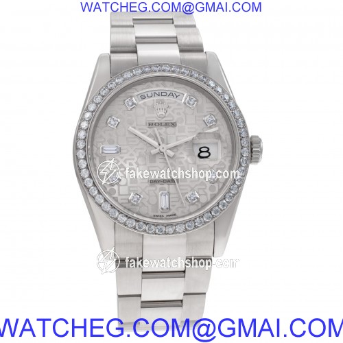 Rolex 118239 Day-Date Automatic Unisex 18k White Gold 2