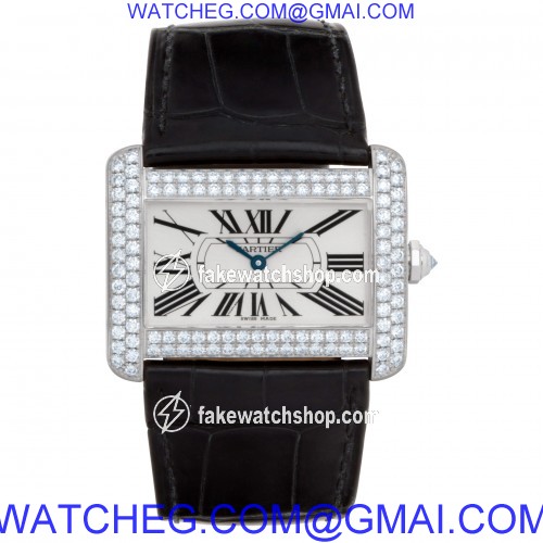 Cartier WA301370 Divan Quartz Female 18k White Gold 2