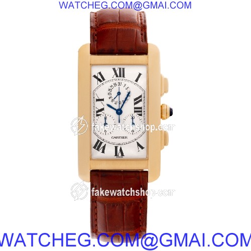 Cartier 1730 Tank Americaine Quartz Male 18k yellow gold 2