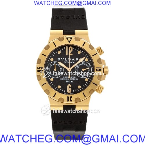 Bvlgari SC 38 C Diagono Acqua Scuba Automatic Unisex 18k Yellow Gold 2