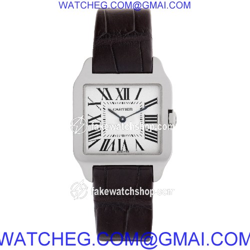 Cartier W2009451 Santos Dumont Quartz Unisex 18k White Gold 2