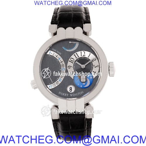 Harry Winston 200.mmtz39w Excenter Timezone Manual Unisex 18k White Gold 2