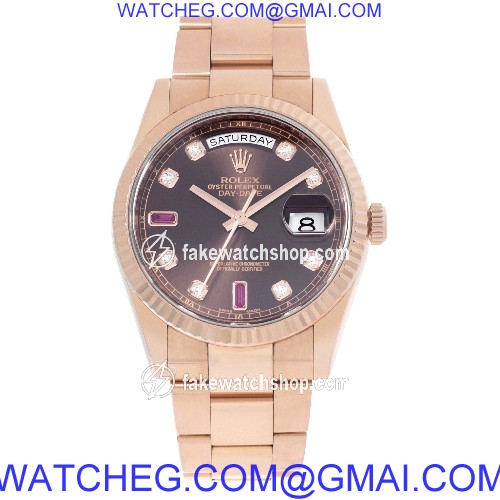 Rolex 118235F Day-Date Automatic Unisex 18k rose gold 2