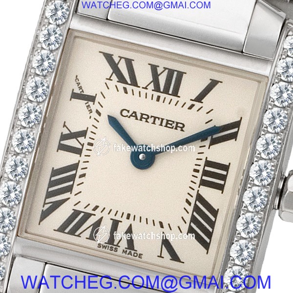 Cartier WE1002S3 Tank Francaise Quartz Female 18k White Gold 2