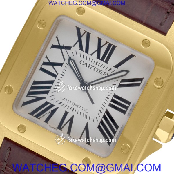 Cartier W20071Y1 Santos 100 Automatic Male 18k yellow gold 2