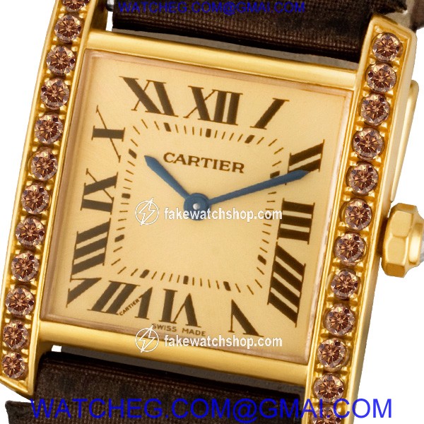 Cartier 1821 Tank Francaise Quartz Male 18k yellow gold 2