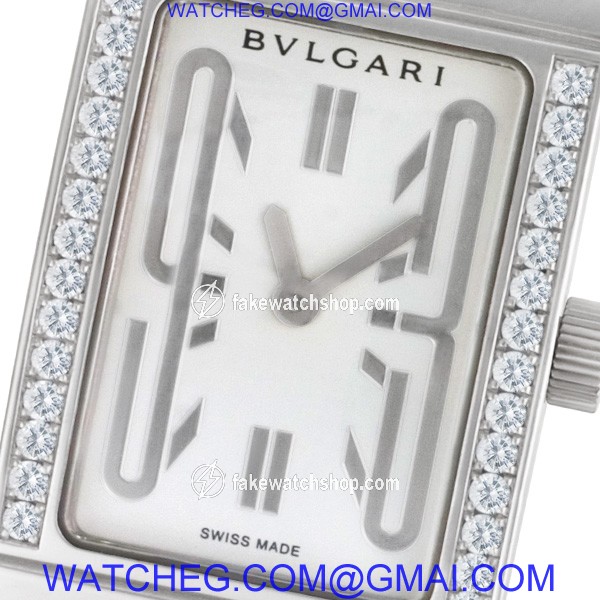 Bvlgari RTW39G Rettangolo Quartz Female 18k White Gold 2
