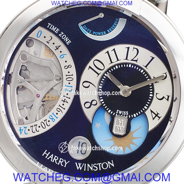 Harry Winston 200-MMTZ39 Excenter Timezone Manual Male Platinum 2