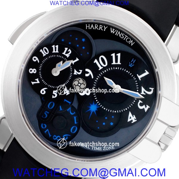 Harry Winston OCEATZWW002 Dual Time Automatic Male 18k White Gold 2