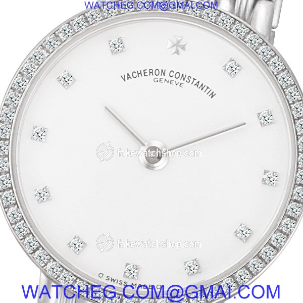 Vacheron Constantin 25693/454G patrimony Quartz Female 18k White Gold 2