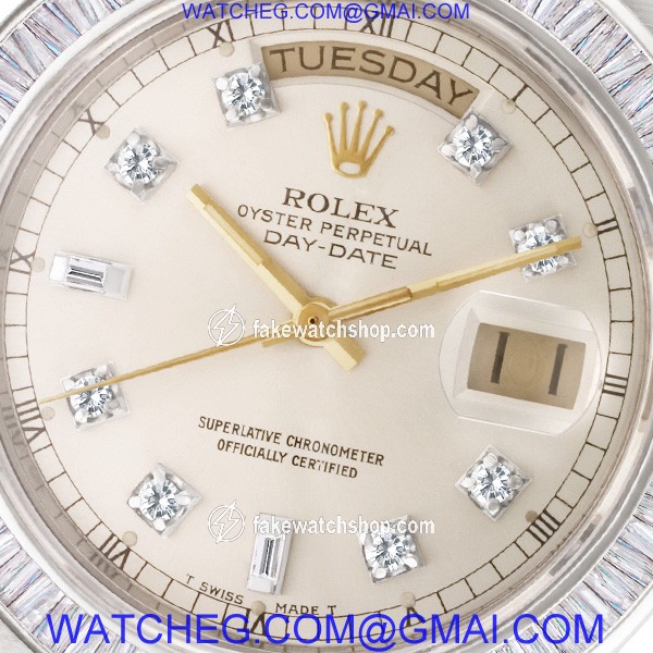 Rolex 19019 Day-Date Quartz Male 18k White Gold 2