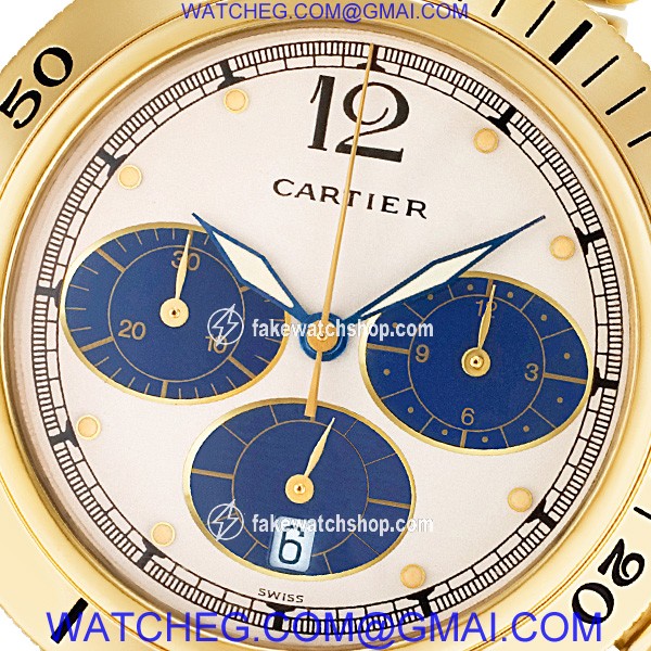 Cartier 0392 Pasha Quartz Male 18k yellow gold 2