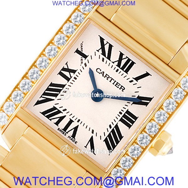 Cartier 2385 Tank Francaise Quartz Female 18k yellow gold 2