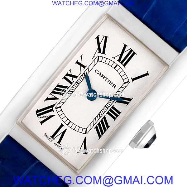 Cartier SM10782 Americaine Tank Quartz Female 18k White Gold 2