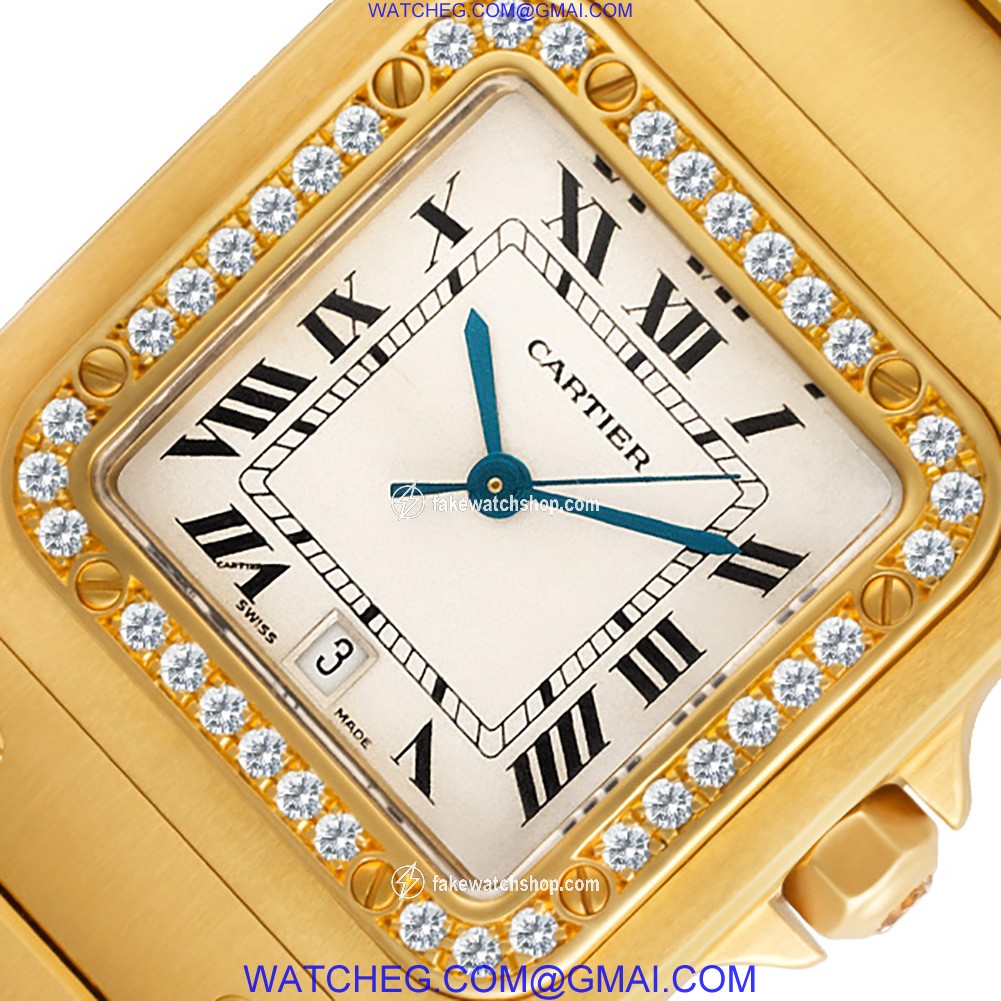 Cartier wm3001C5 Santos Quartz Unisex 18k yellow gold 2