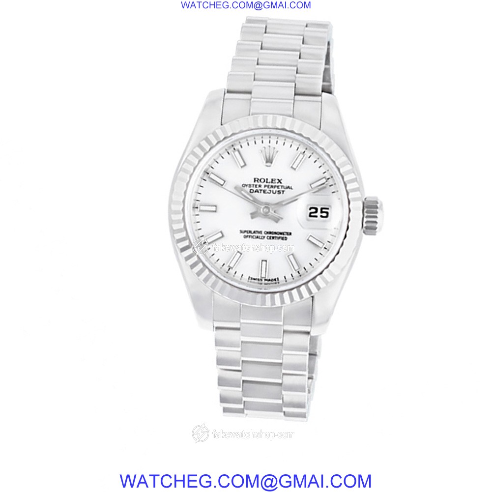 Rolex 179179 Datejust Automatic Female 18k White Gold 2