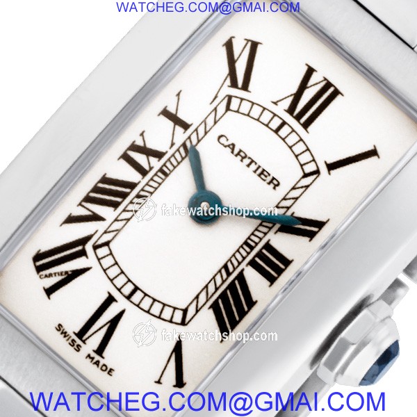 Cartier w26019L1 Tank American Quartz Female 18k White Gold 2