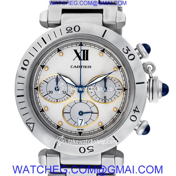 Cartier 1050 Pasha Quartz Male Stainless Steel 2