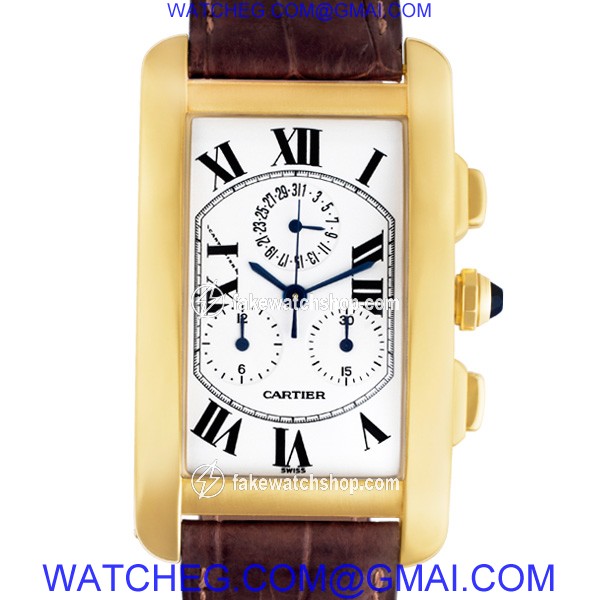 Cartier 1730 Tank American Quartz Male 18k yellow gold 2