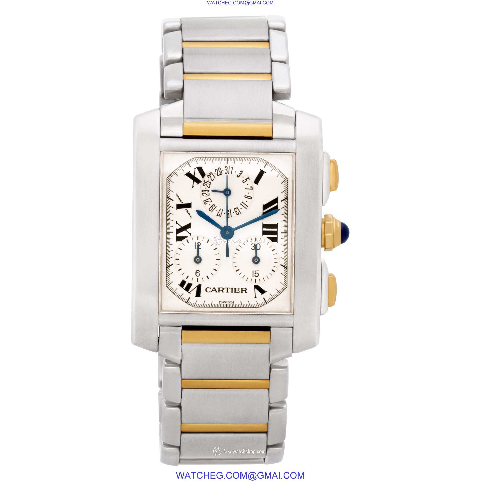 Cartier W51004Q4 Tank Francaise Quartz Male Stainless Steel 2