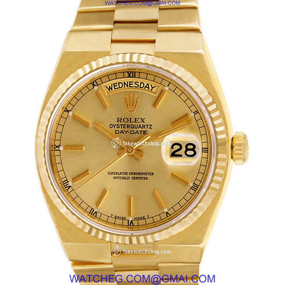Rolex 19018 Oysterquartz Day Date Quartz Male 18k yellow gold 2