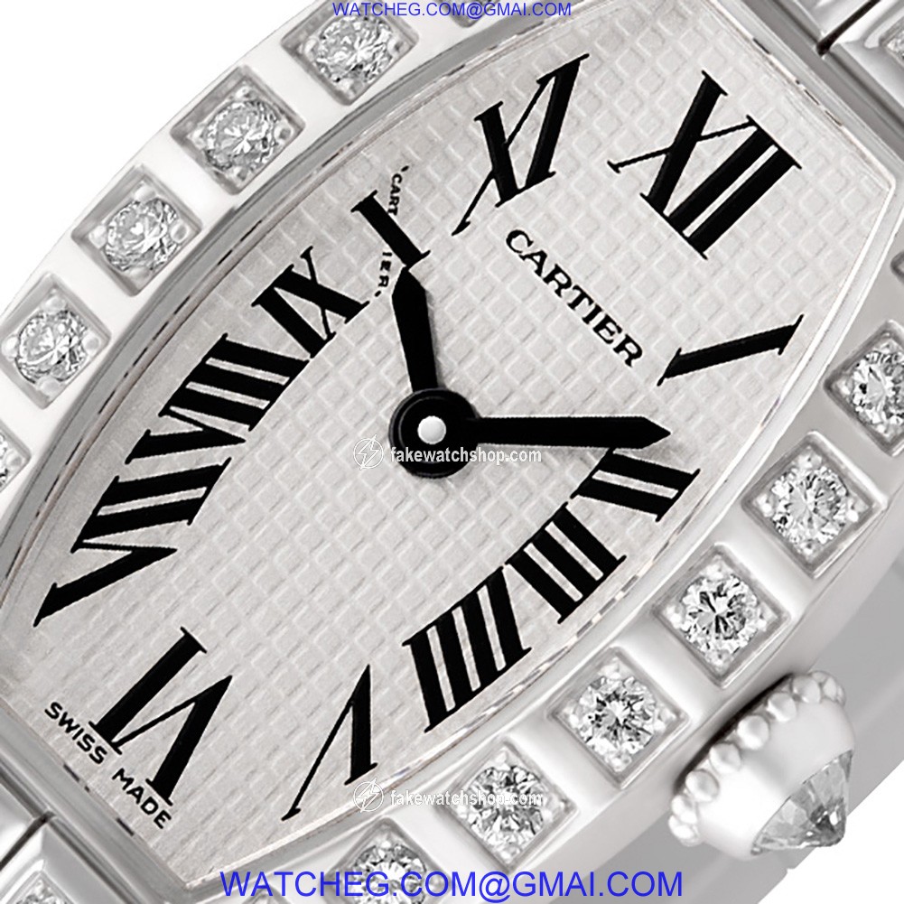 Cartier 47422 CE Tonneau Quartz Female 18k White Gold 2