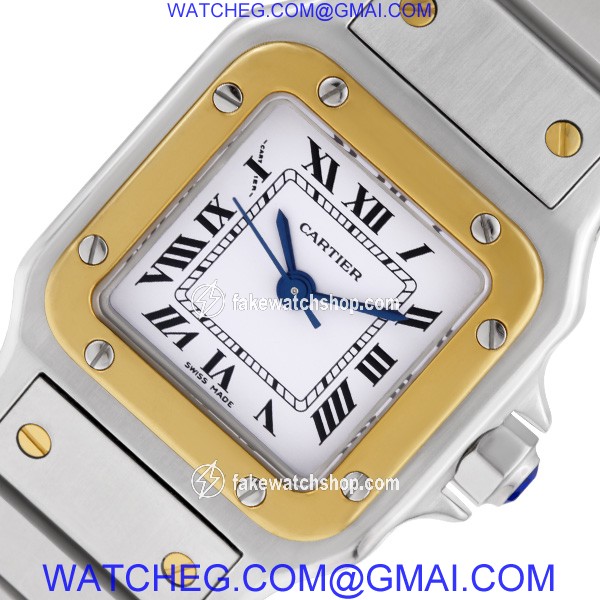 Cartier w20012c4 Santos Automatic Female 18k gold & Stainless Steel 2