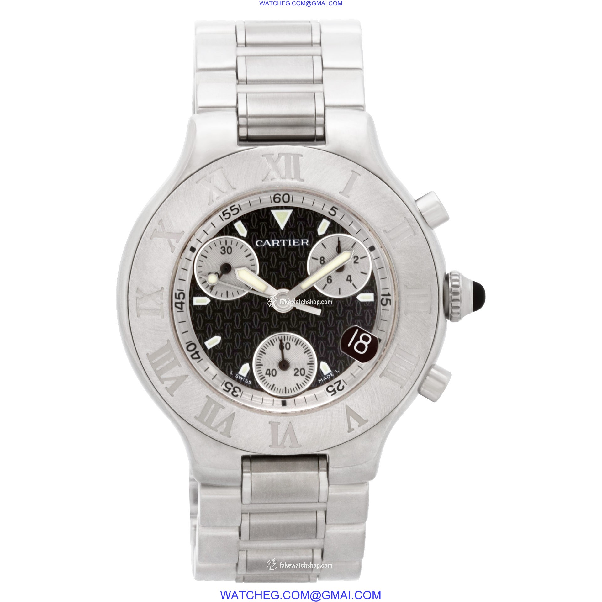 Cartier w10172t2. Chronoscaph Quartz Male Stainless Steel 2