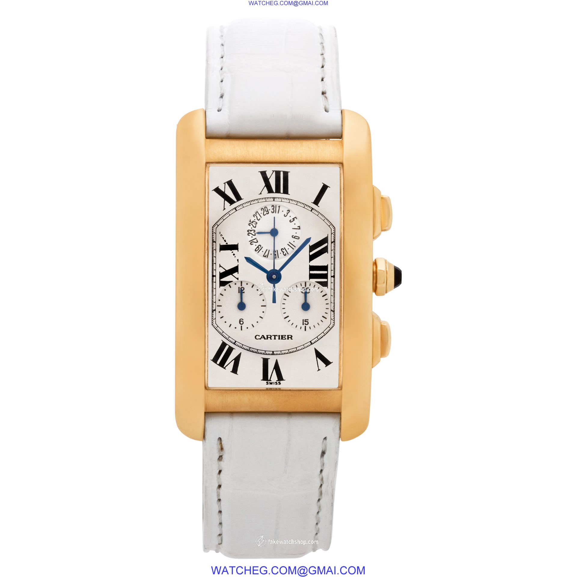 Cartier 1730 Tank Americaine Quartz Male 18k yellow gold 2