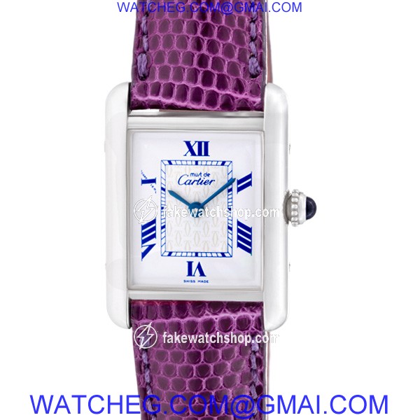 Cartier 2416 Tank Quartz Unisex Sterling Silver 2