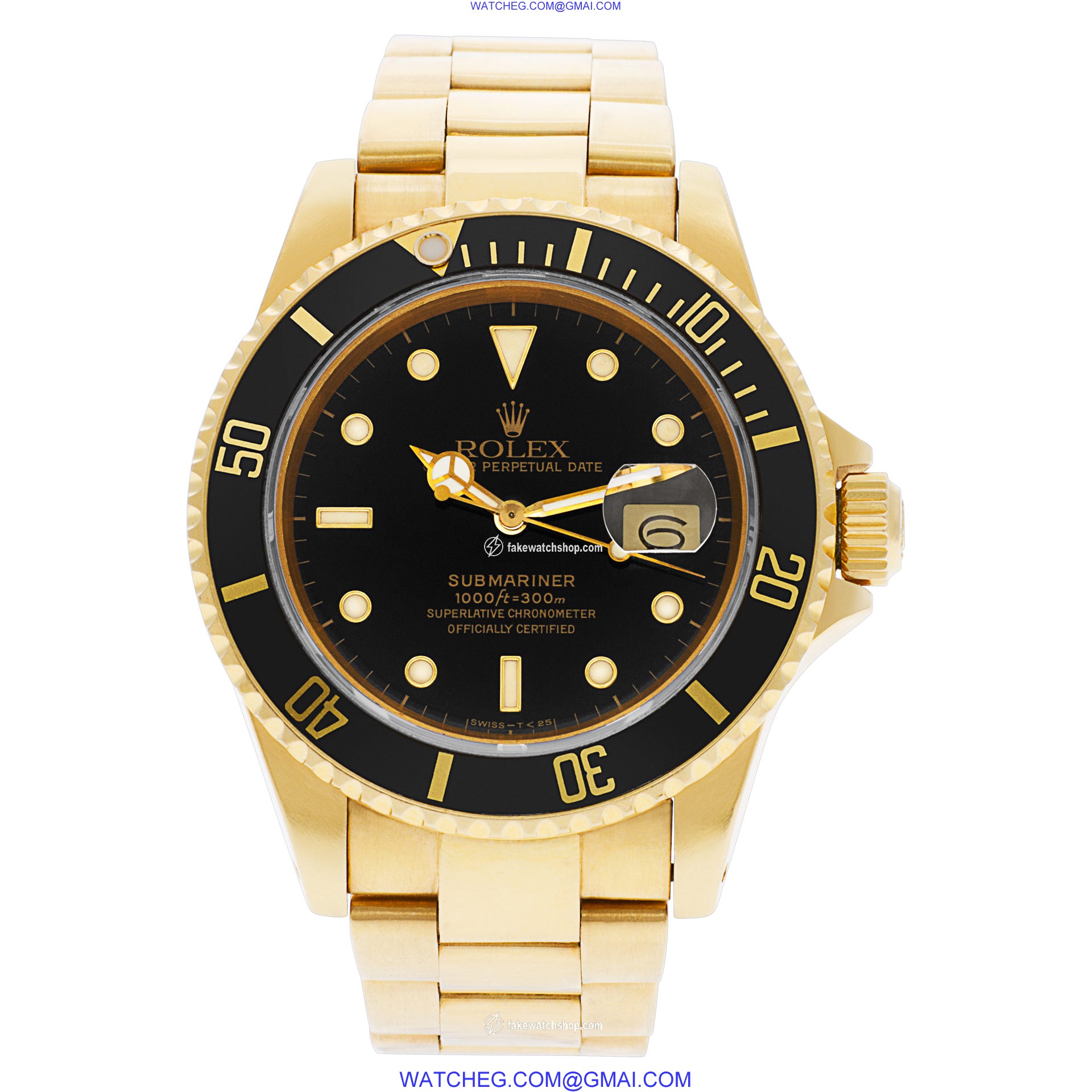 Rolex 16808 Submariner Automatic Male 18k Yellow Gold 2