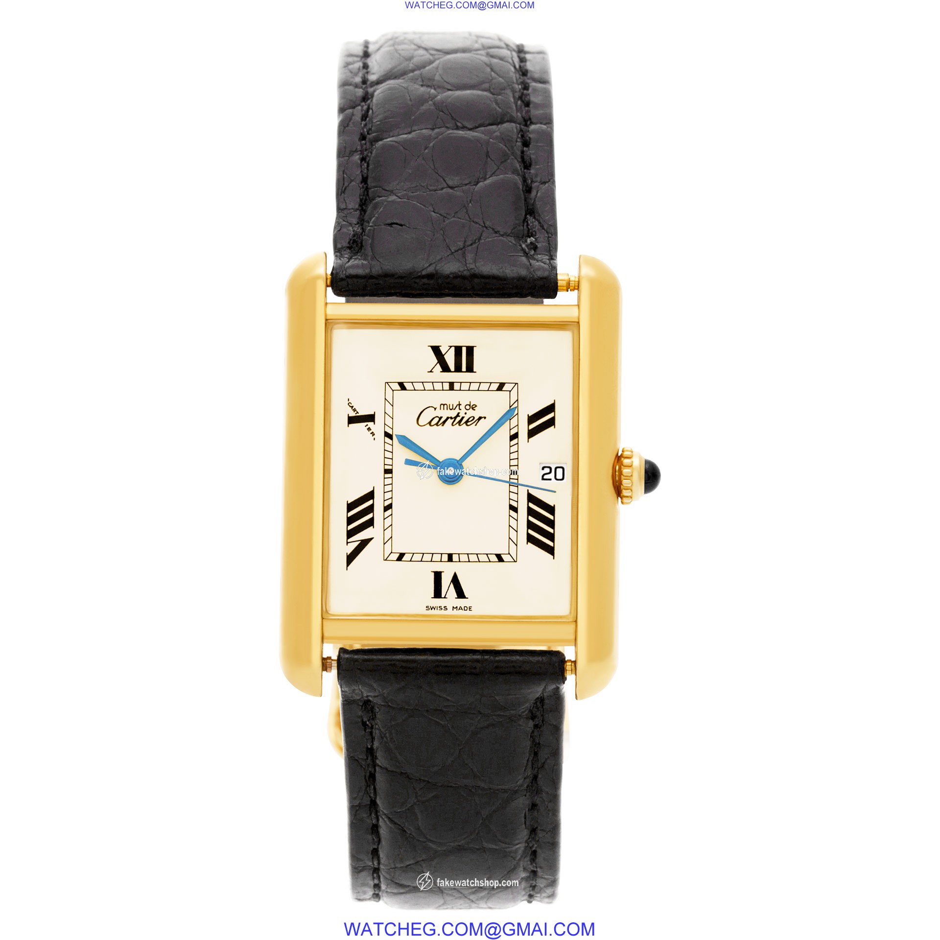 Cartier 2413 Tank Quartz Male Vermeil 2