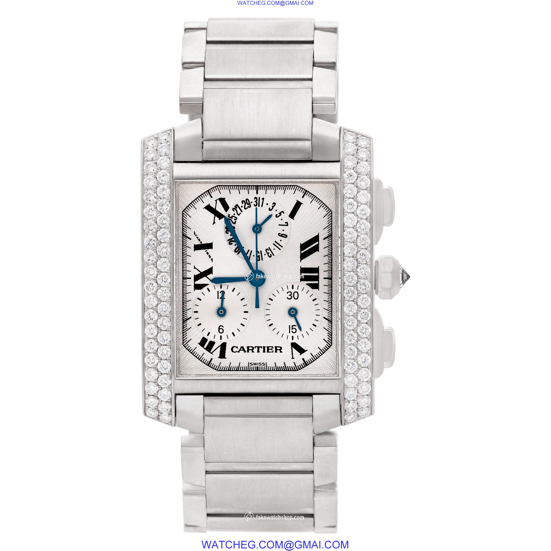 Cartier 2367 Tank Francaise Automatic Unisex 18k White Gold 2