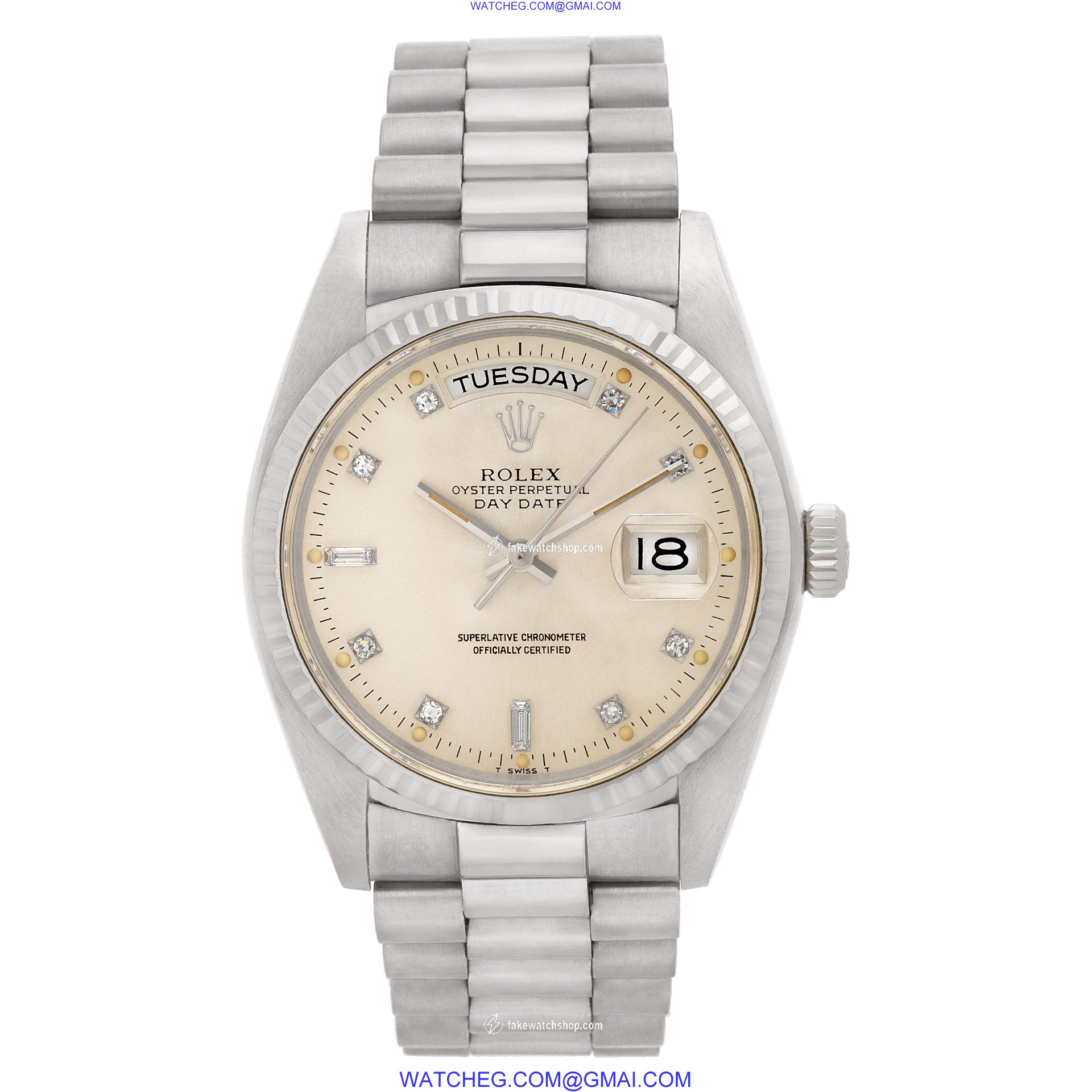 Rolex 18039 Day-Date Automatic Male 18k White Gold 2