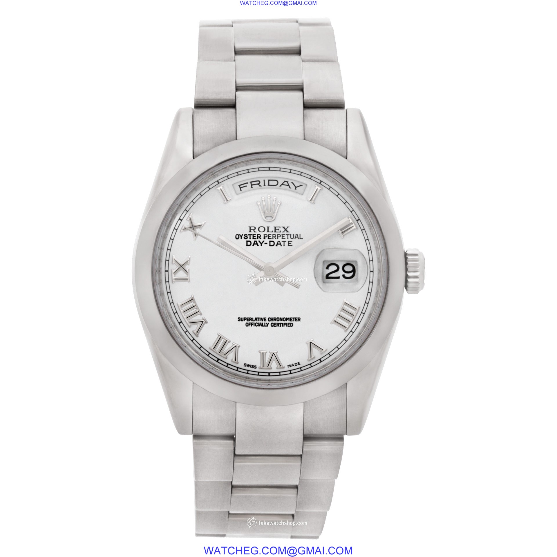 Rolex 118209 Day-Date Automatic Male 18k White Gold 2