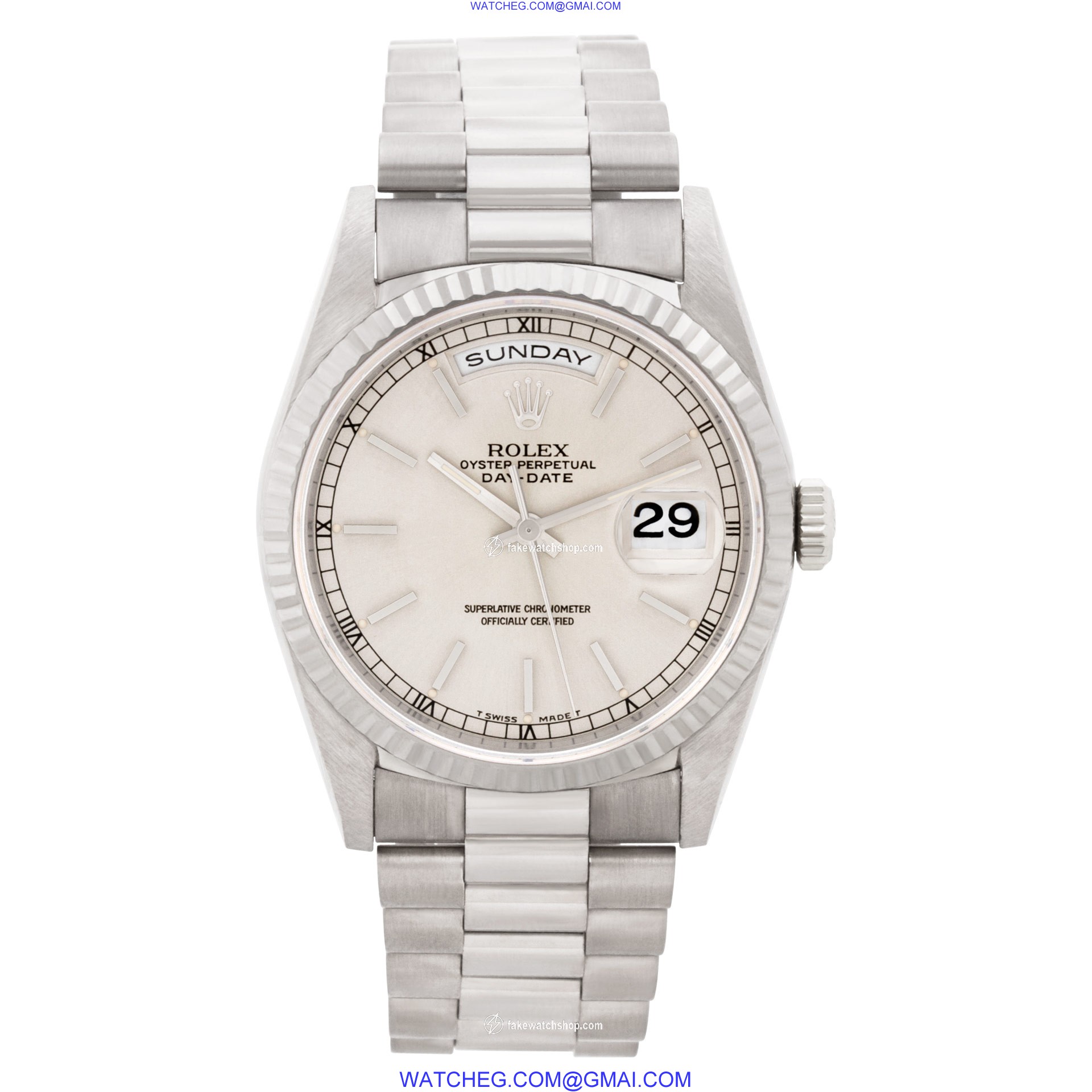 Rolex 18239 Day-Date Automatic Male 18k White Gold 2