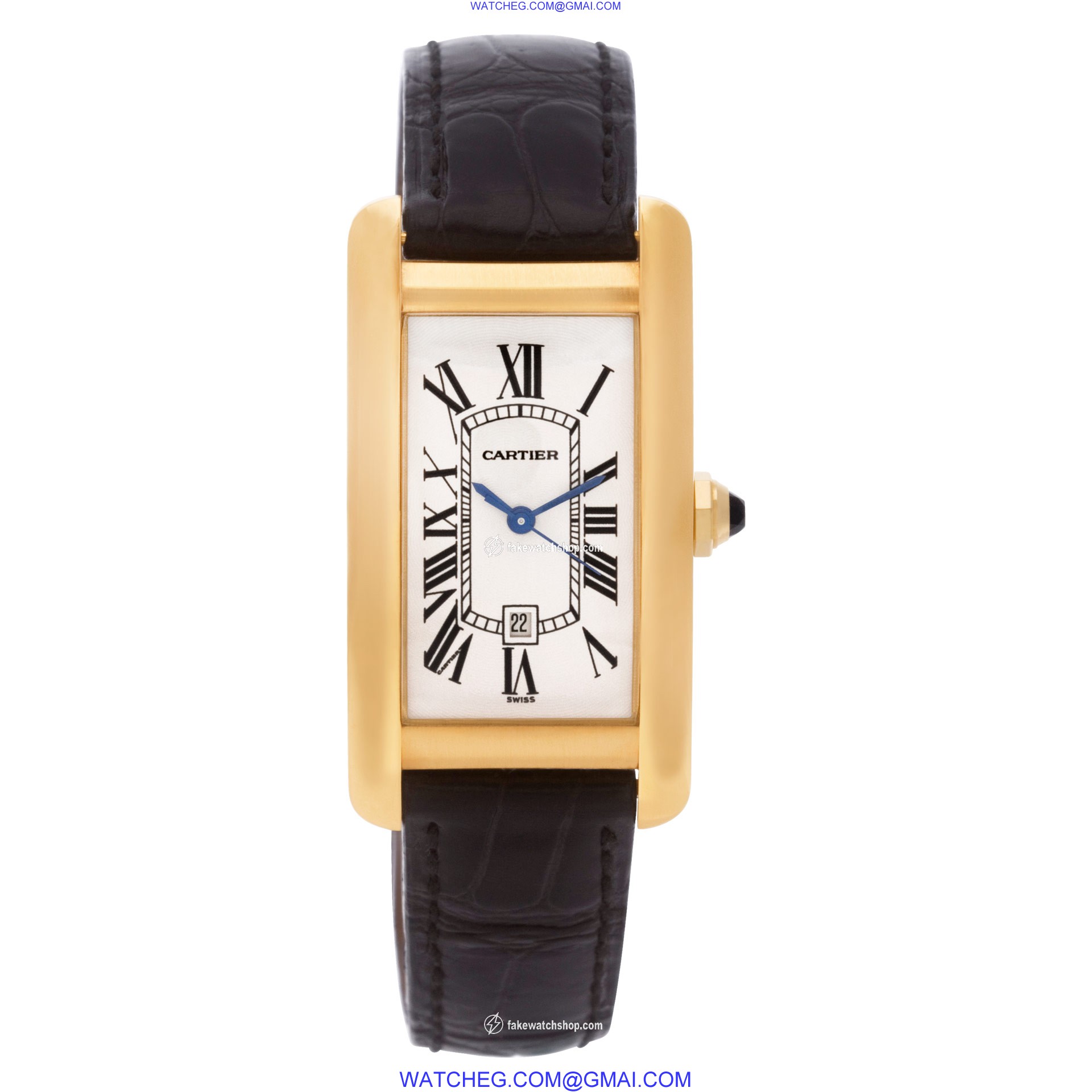 Cartier 1725 Tank Americaine Automatic Male 18k yellow gold 2