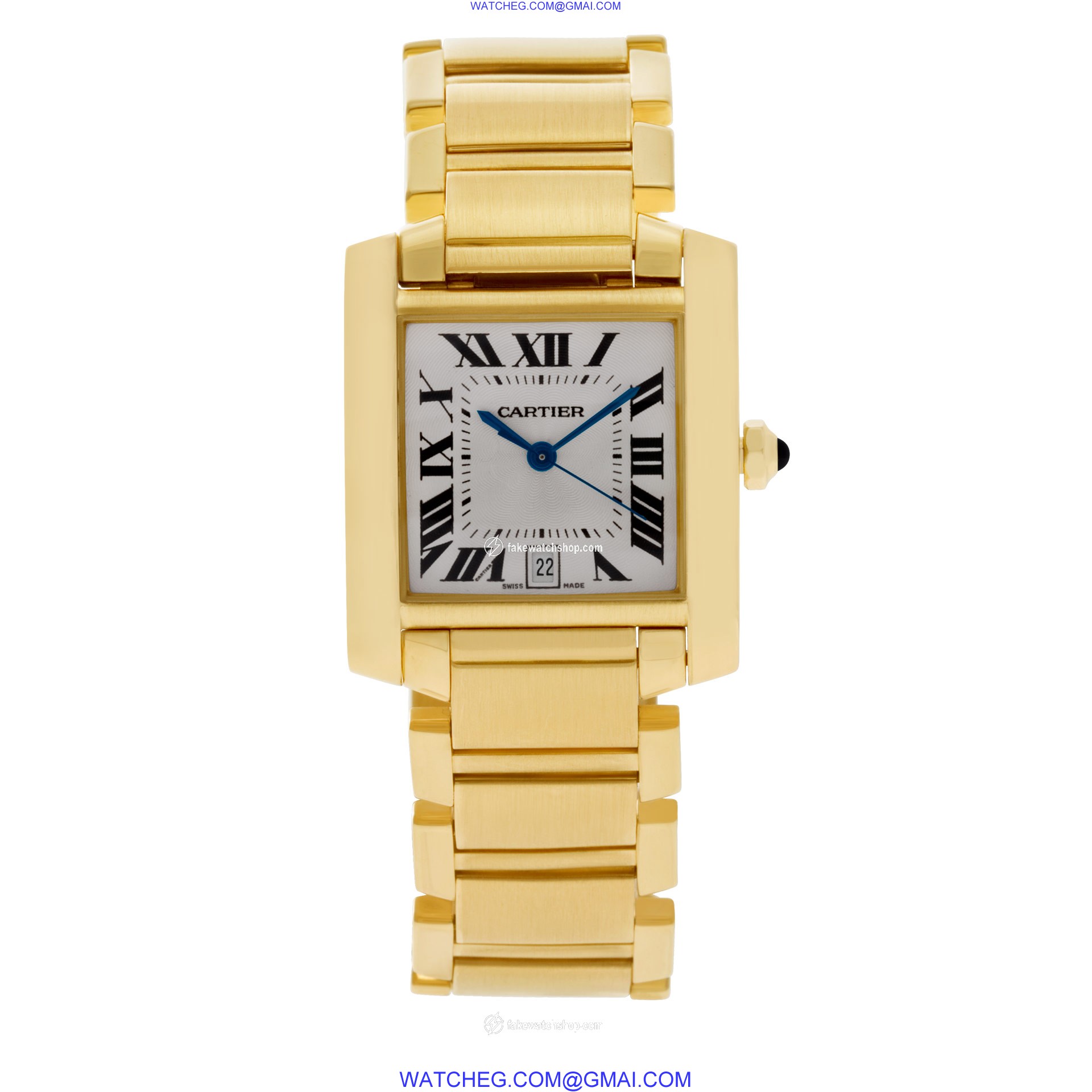 Cartier W5001R2 Fine Pre-owned Cartier Watch Tank Francaise Automatic Male 18k yellow gold 2