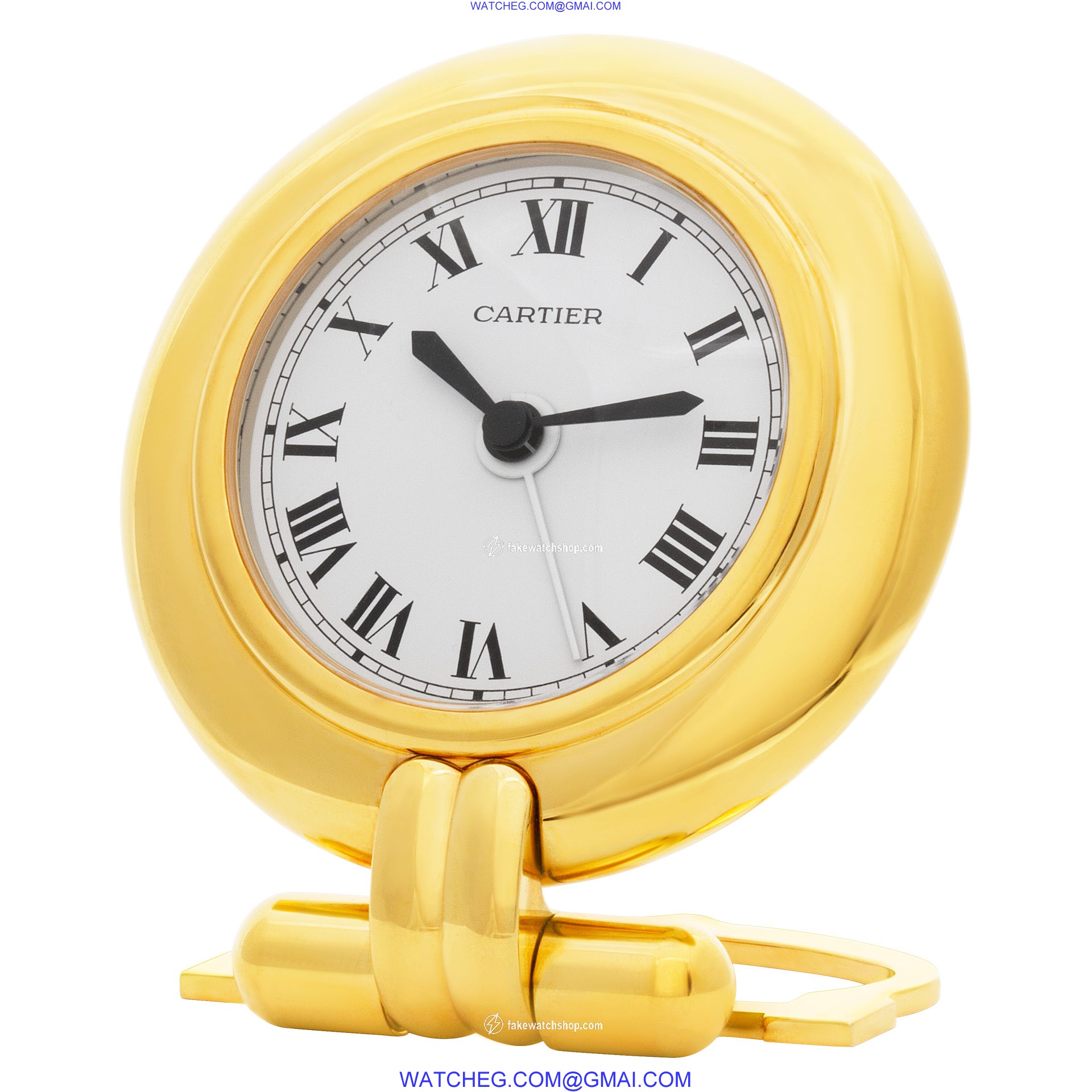 Cartier Cartier 1814 Desk Clock Quartz Unisex Gold Plate 2
