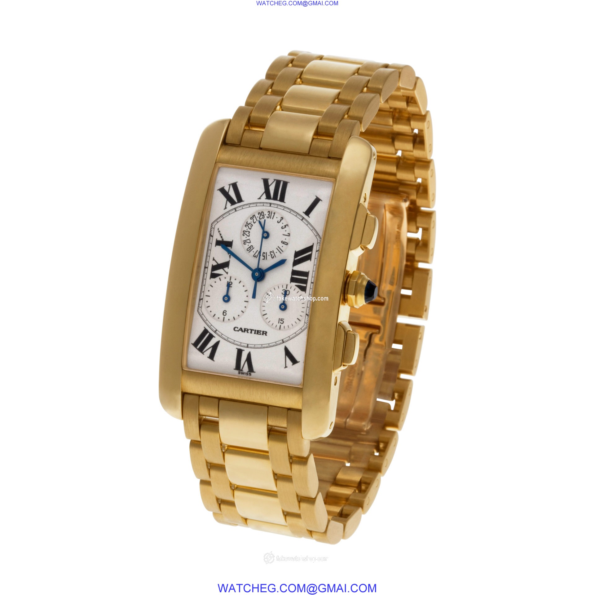 Cartier W2601156 Tank American Quartz Male 18k yellow gold 2