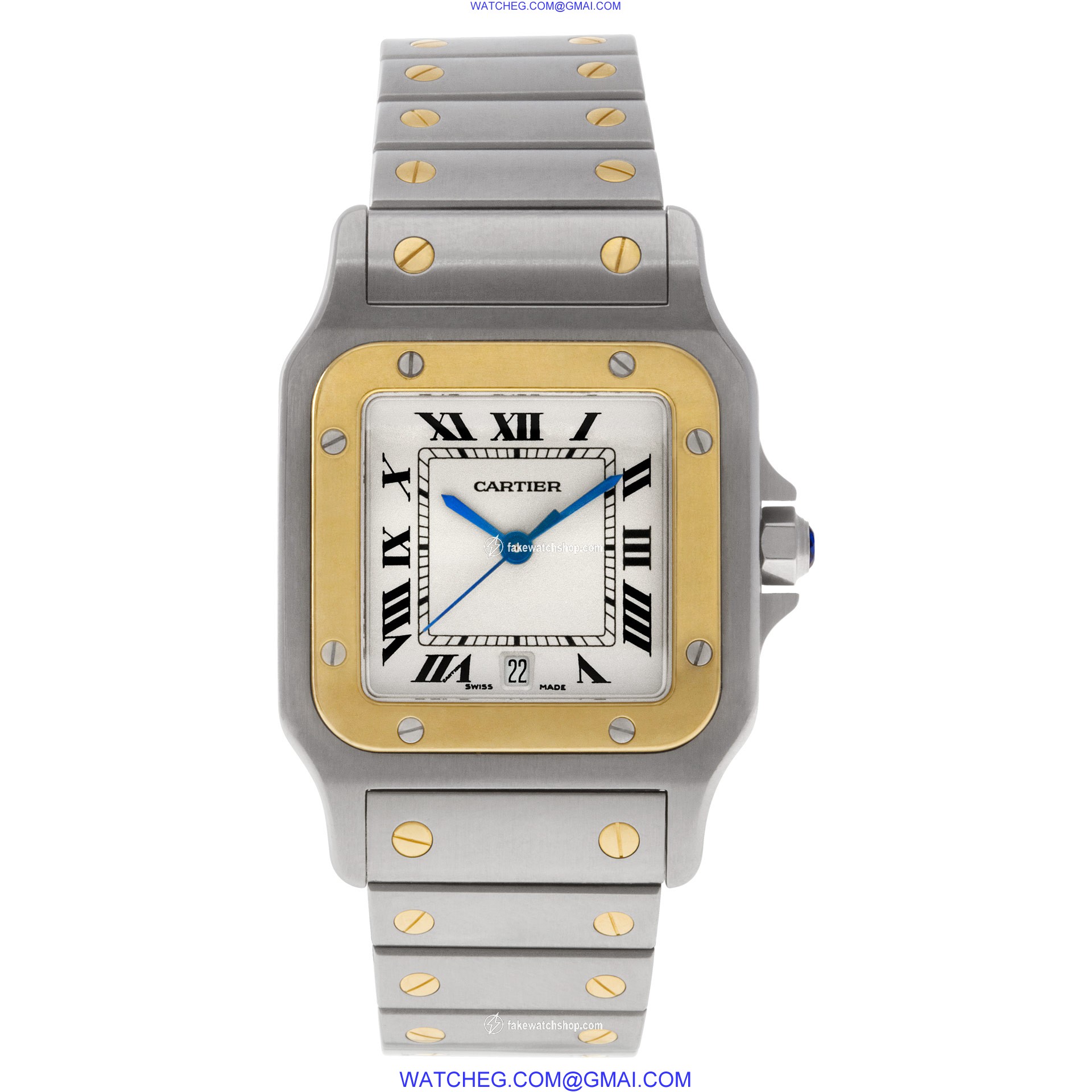 Cartier 1566 Santos Quartz Unisex 18k gold & Stainless Steel 2