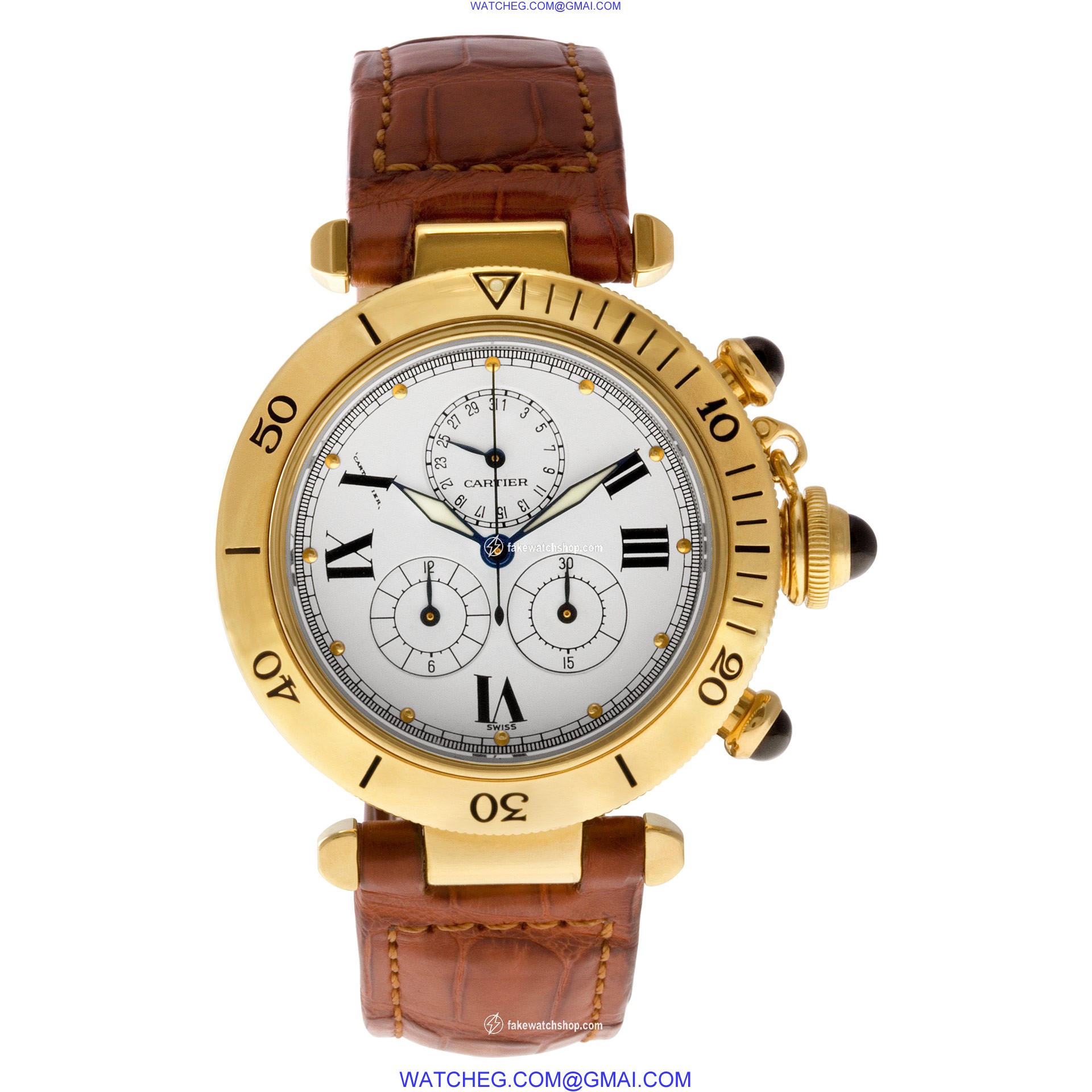 Cartier 1353 Pasha 35 Quartz Unisex 18k yellow gold 2