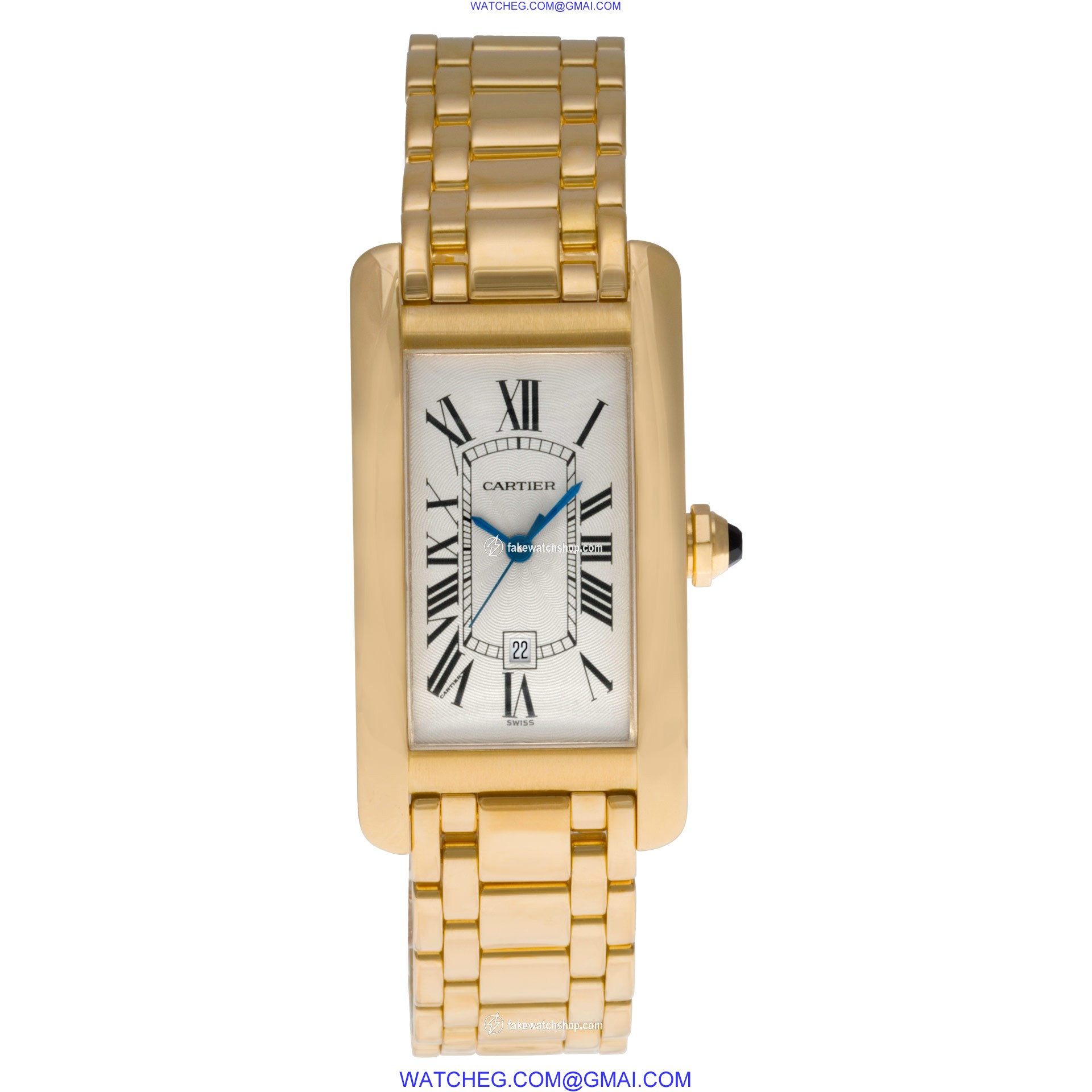 Cartier 1725 Tank American Automatic Unisex 18k yellow gold 2