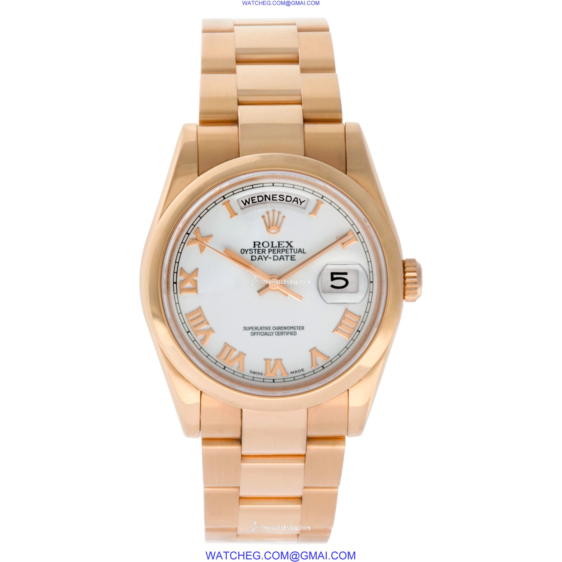 Rolex 118205 Day-Date Automatic Unisex 18k rose gold 2