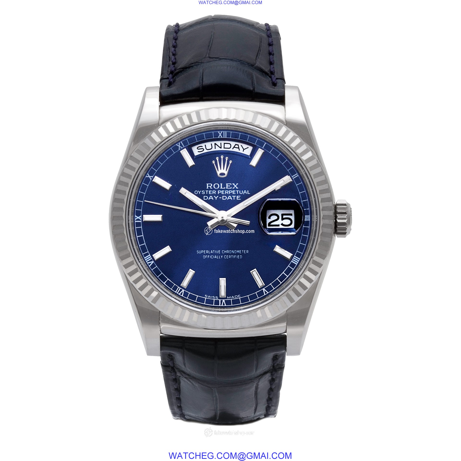 Rolex 118139 Day-Date Automatic Male 18k White Gold 2